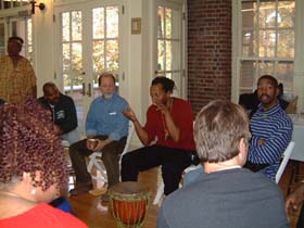 Ron McBee with teachers