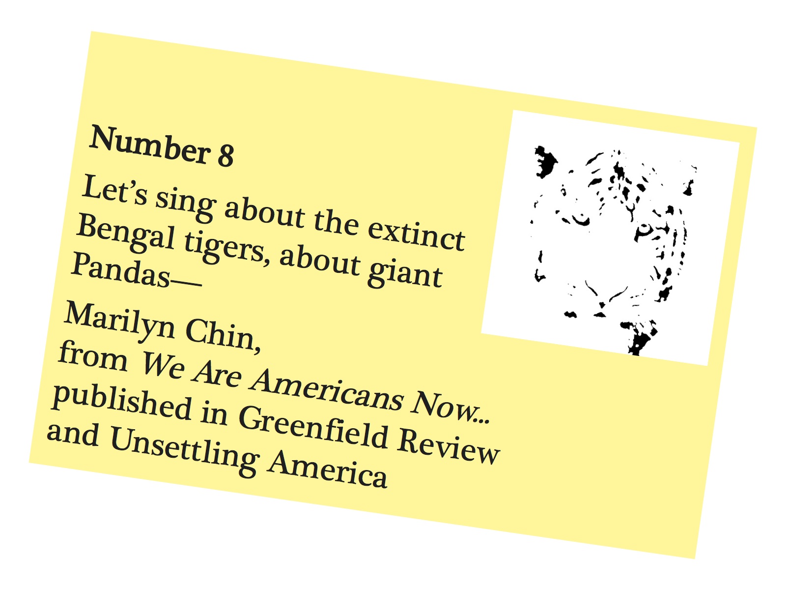 Let's sing about the extinct Bengal tigers about giant Pandas