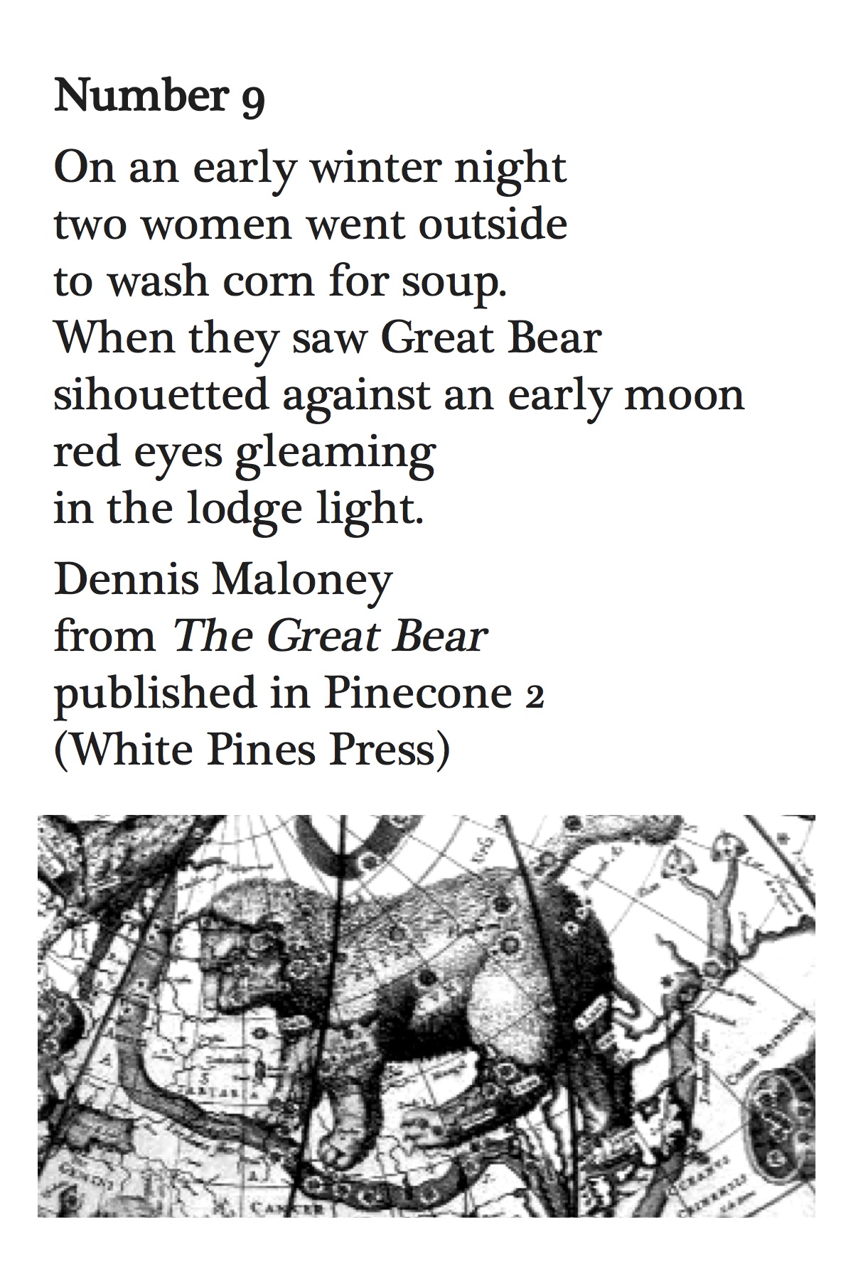 On an early winter night two women went outside to wash corn for soup.