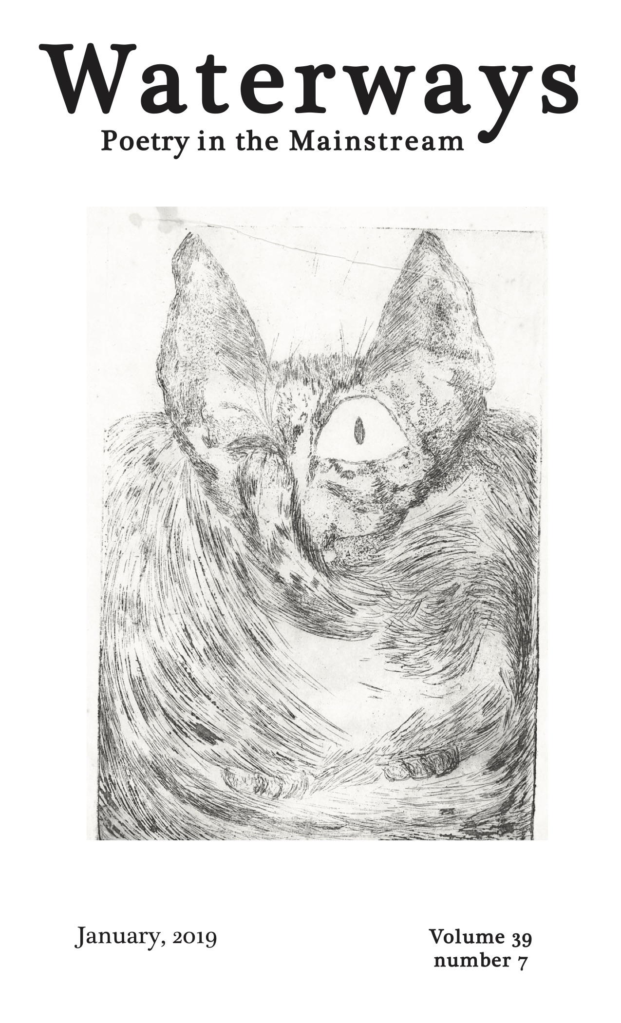 Barbara Fisher's drawing of a one eyed cat